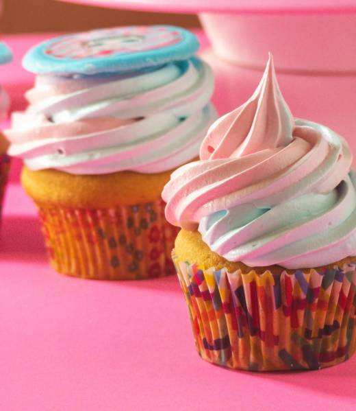 cupcakes with white icing on top